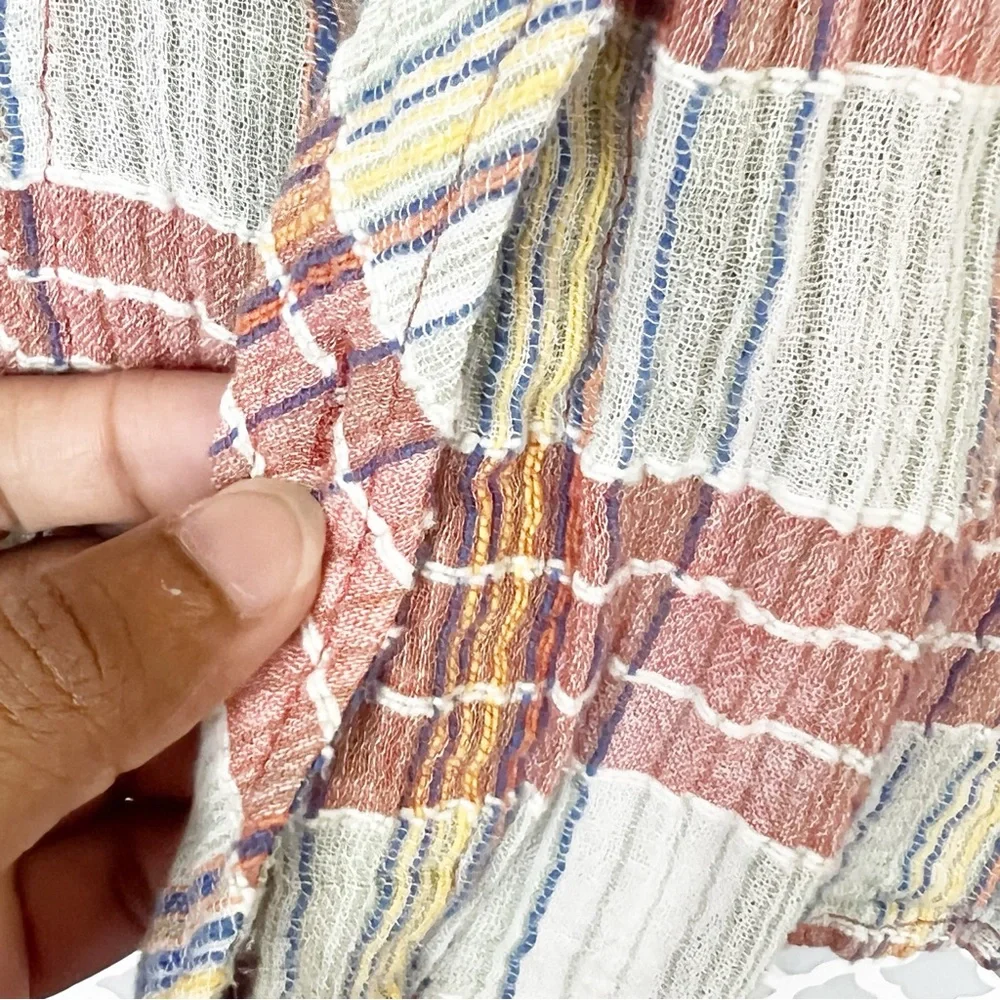 GUC We The Free Plaid Gauze Long Sleeve Shirt - Picture 9 of 10